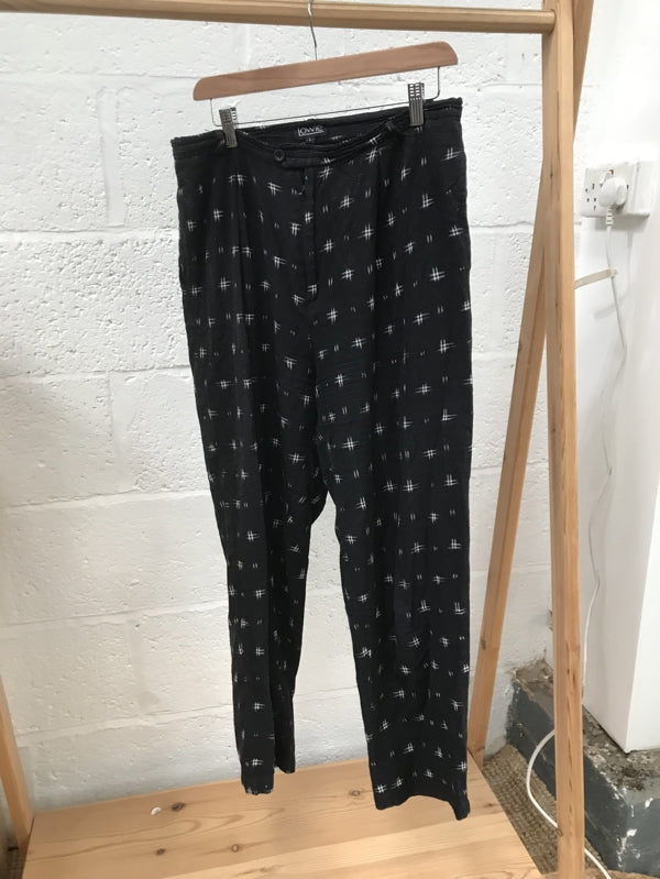 Preloved Black Patterned Cotton Trousers