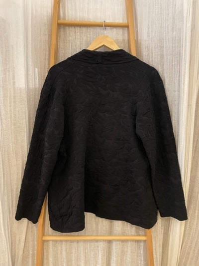 Preloved Black leopoard print shawl jacket