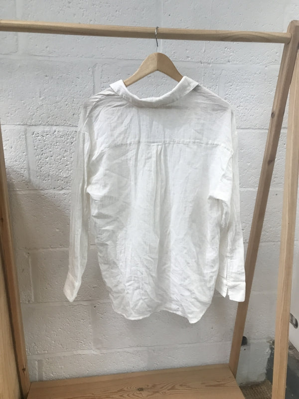 Preloved White Cotton and Linen Top