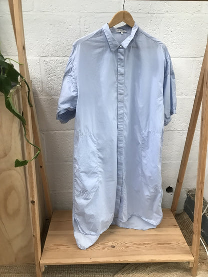 Preloved Blue Cotton Shirt Dress