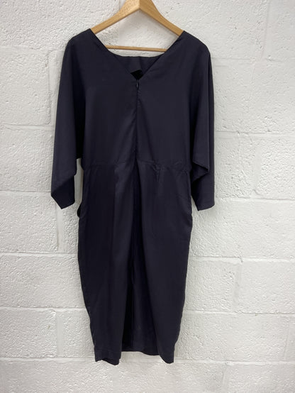 Preloved Navy Tencel Evening Dress in size 14