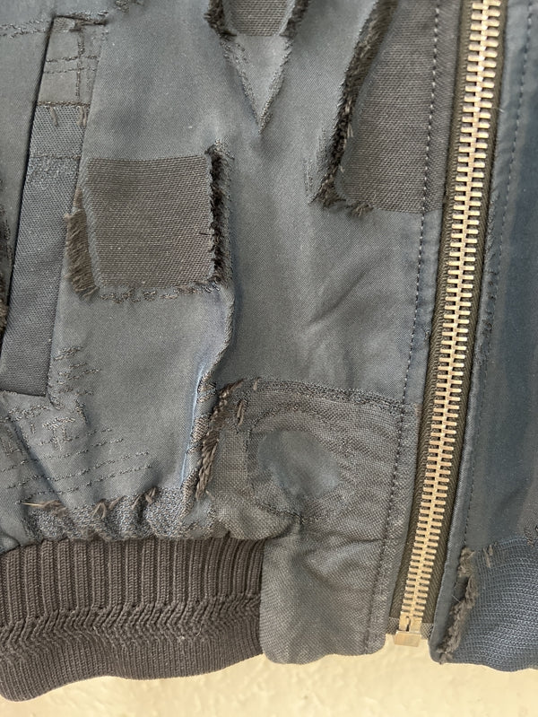 Preloved Carven Navy zip through bomber jacket