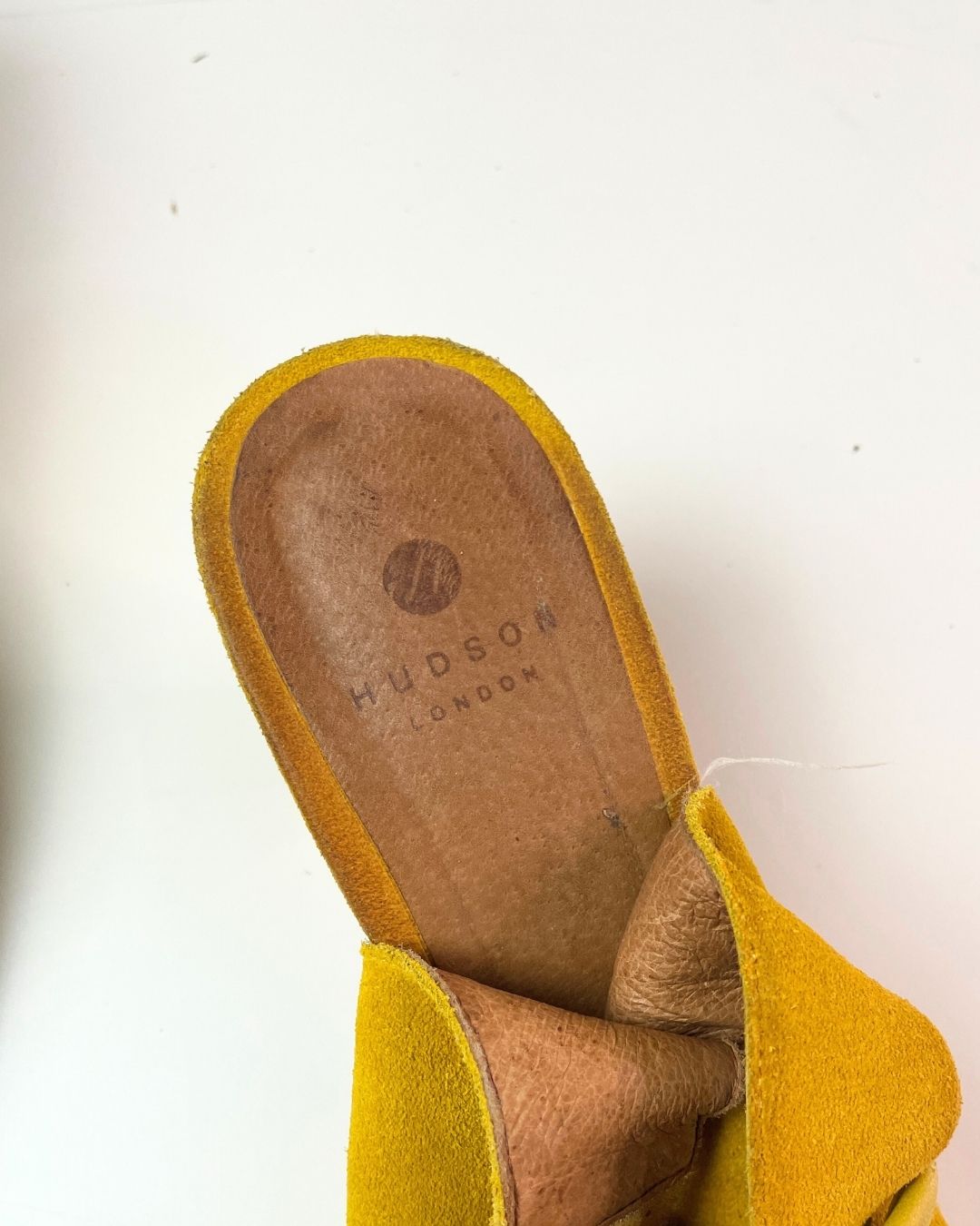 second hand Hudson Hudson Yellow Suedue Heels Size 6  25 OWNI