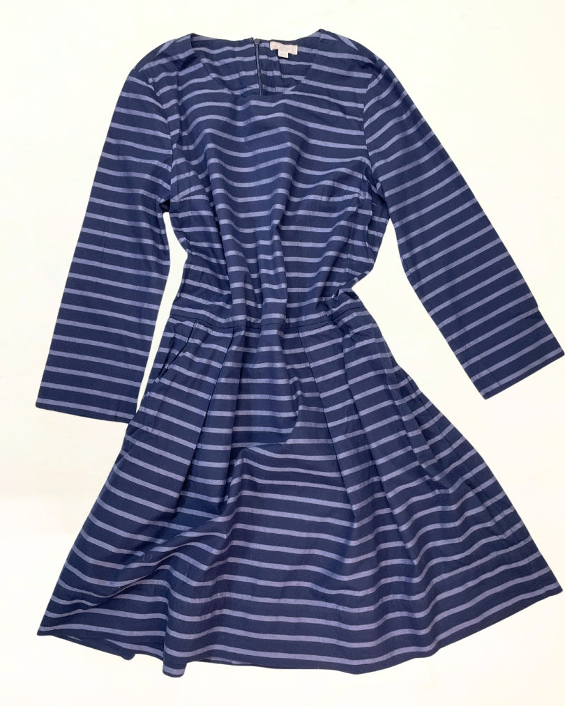 second hand Gap Dark Blue and Grey Striped Dress 12 OWNI