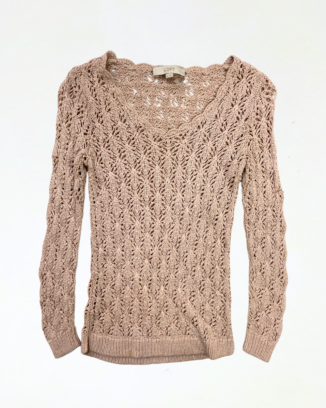 Loft Pink Open Stitch Jumper