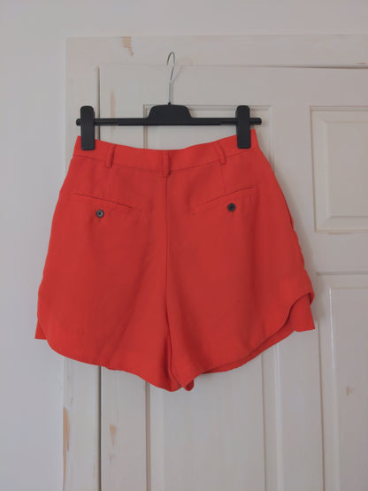 Preloved Orange Crepe High Waisted Shorts