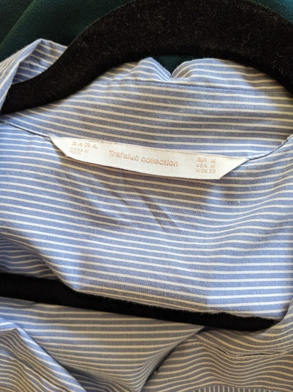 Preloved Blue and White Striped Shirt Dress