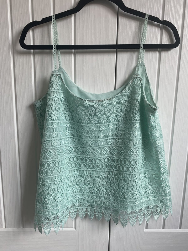 Preloved H&amp;m mint green lace top