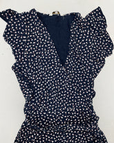 second hand People Tree Navy Floral Culotte Jumpsuit 15 OWNI