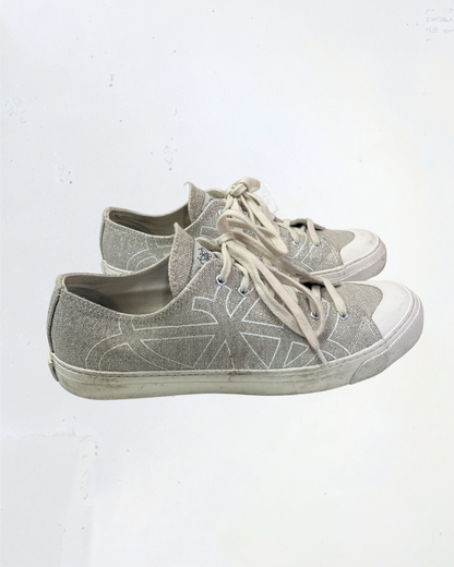 second hand po-zu Pozu Silver Sparkle Trainers in Size EU41 35 OWNI