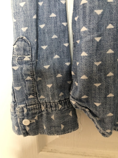 Preloved Japanese Triangle Pattern Chambray Shirt