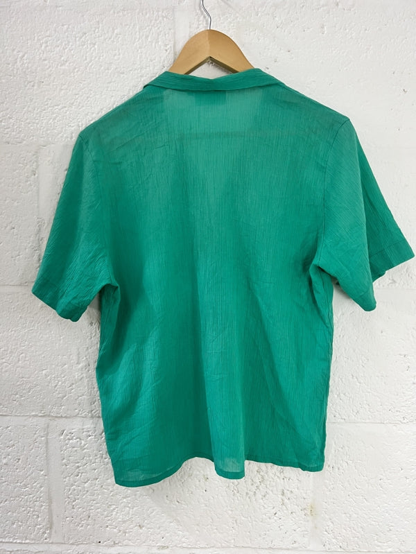 Preloved Vintage boxy green blouse