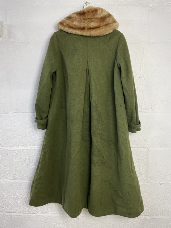 Preloved Vintage Green Heavy Wool Coat