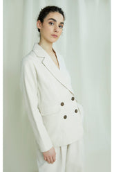 second hand People Tree Cream Jacket With Wooden Buttons  12 OWNI