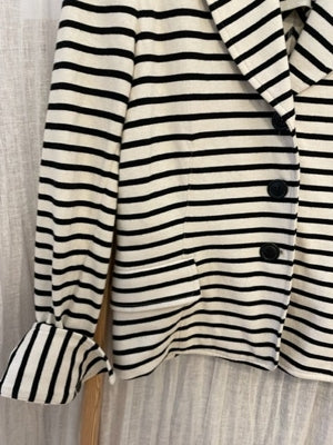Preloved Black and White striped, Blazer style Jacket