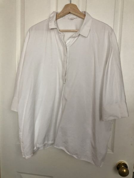Preloved Oversize White Popover Shirt