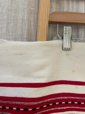 Preloved Red and White striped Throw