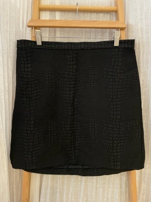 Preloved Black Jacquard Mini Skirt