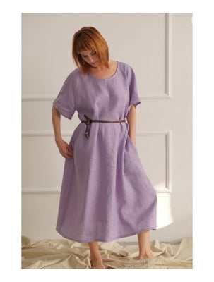 Preloved Layla Linen Dress in Lilac