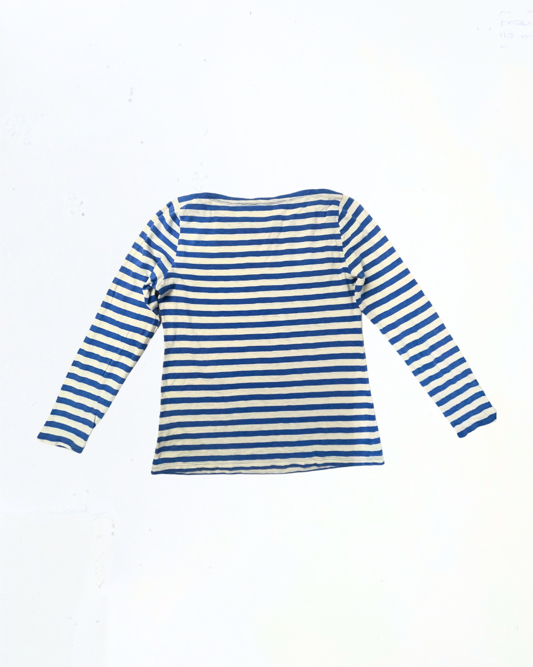 second hand J.Crew J.Crow White &amp; Blue Long Sleeve Painter Tee in Size L 18 OWNI