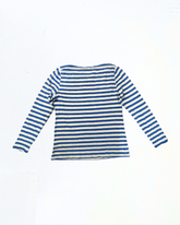 second hand J.Crew J.Crow White & Blue Long Sleeve Painter Tee in Size L 18 OWNI