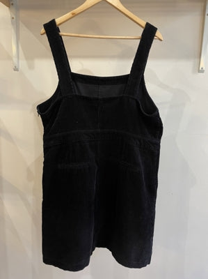 Preloved Black Cord Pinafore Dress