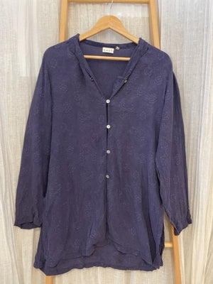 Preloved Long sleeve paisley pattern purple top