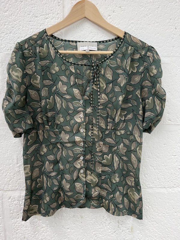Preloved Kew 159 green print blouse