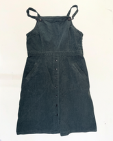 second hand Topshop Green Corduroy Pinafore Dress  14 OWNI