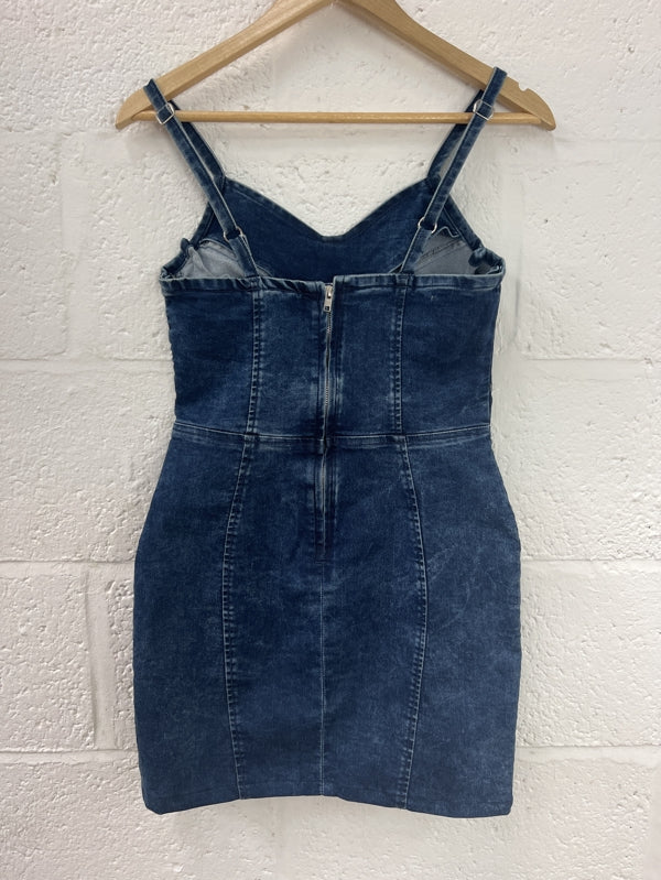 Preloved Sleeveless mini denim dress